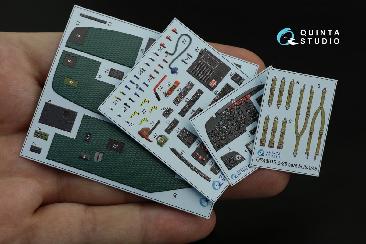 Quinta Studio QD48237 B-26K 3D-Printed &amp;amp; coloured Interior on decal paper (ICM) 1/48 – immagine 2