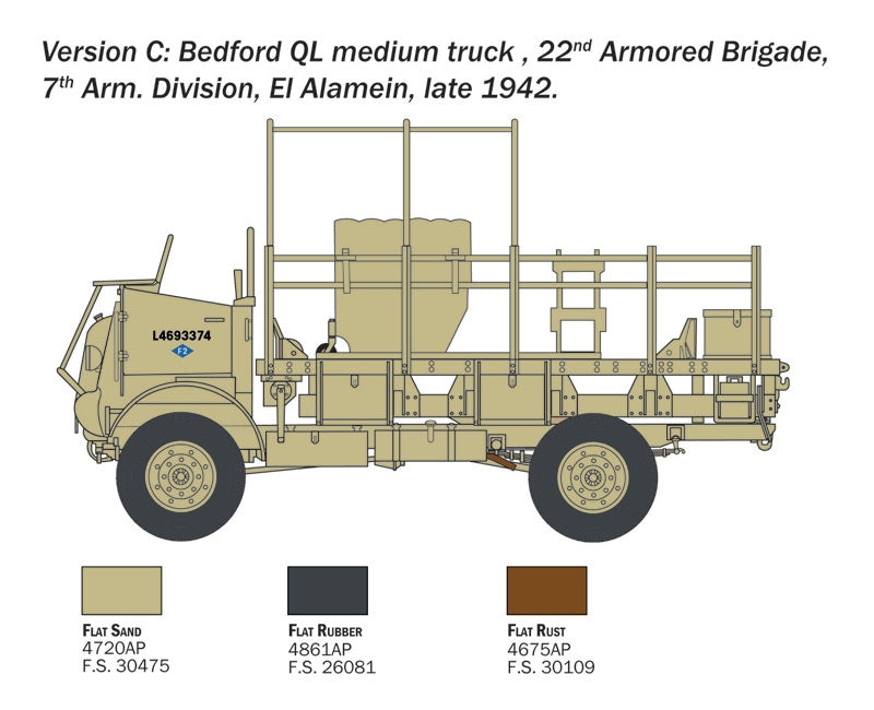 Italeri 0241 Bedford QL Medium Truck 1/35 – imagen 6