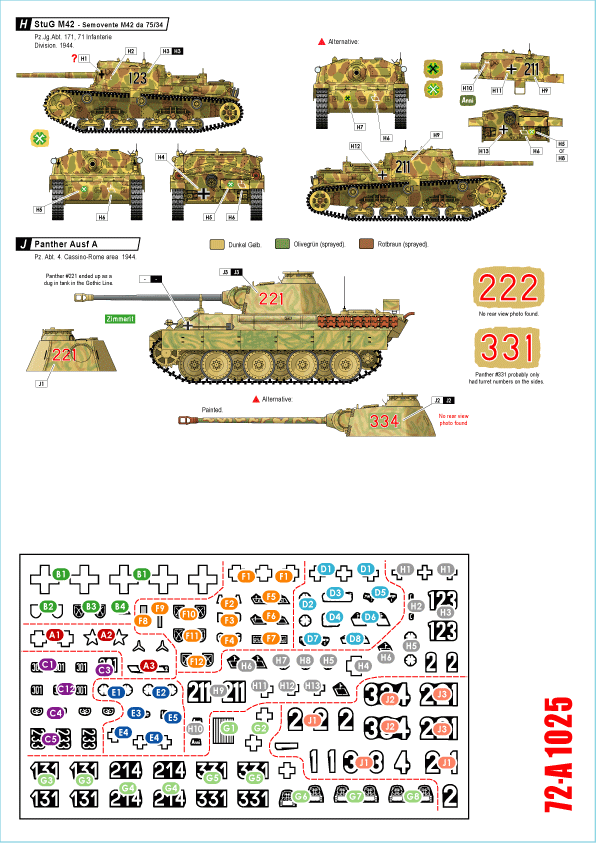 Star Decals 72-A1025 German tanks in Italy # 5. Cassino 1944. 1/72 – imagen 2