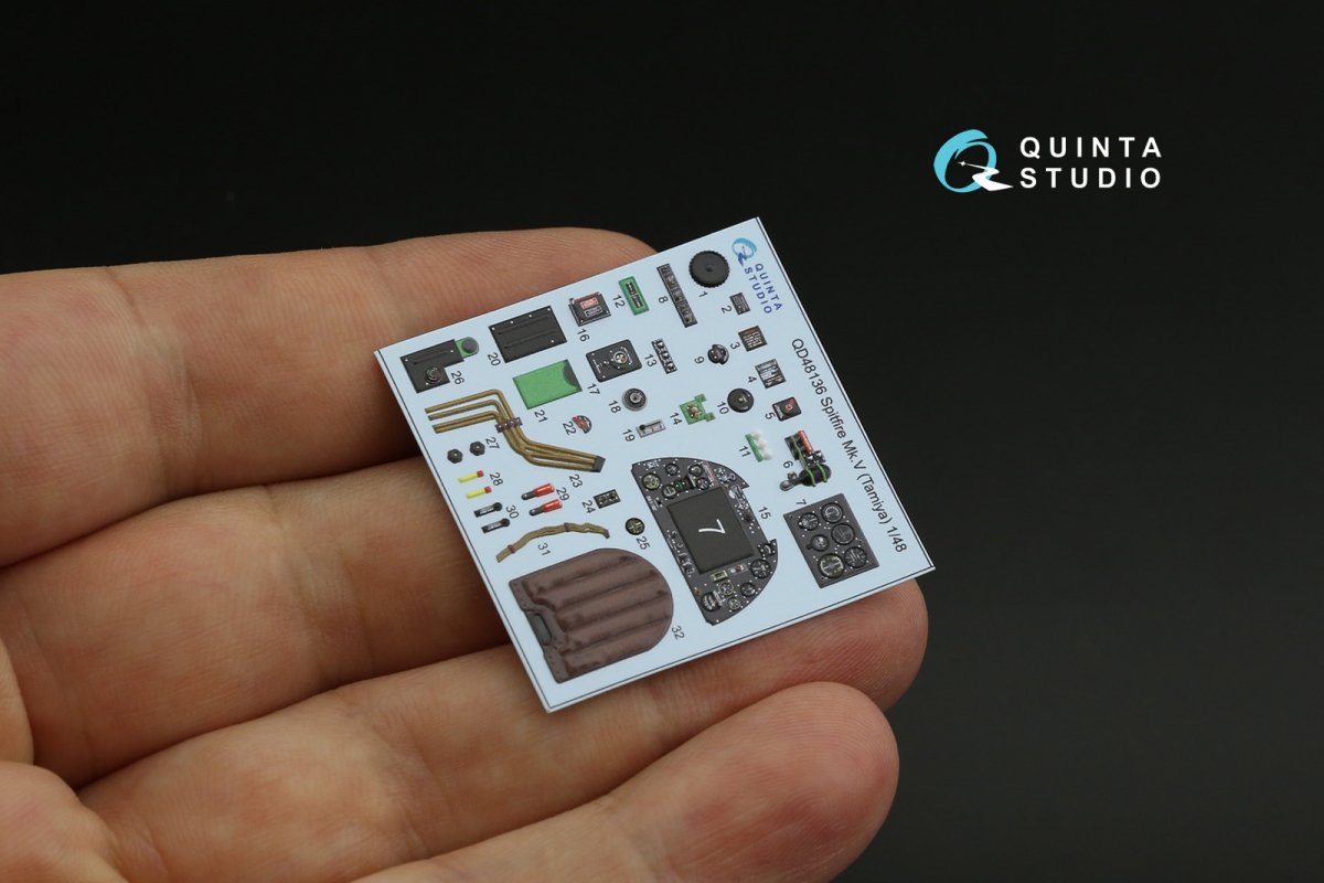 Intérieur imprimé en 3D et coloré sur papier décalcomanie Quinta Studio QD48136 Spitfire Mk.V (Tamiya) 1/48 – image 6
