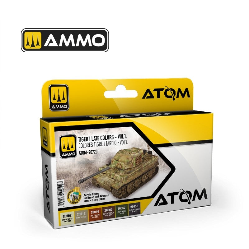 AMMO de Mig Jimenez 20720 ATOM TIGER I Coffret Couleurs Tardives Vol.1 6x20ml