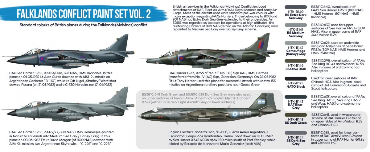 Hataka Hobby HTK-BS28 Falklands Conflict Vol. 2 Paint Set (8x17ml) – imagen 3