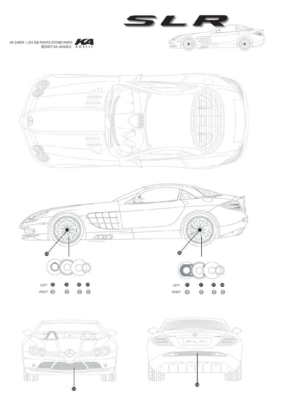 KA Models KE-24009 Mercedes SLR Detail-up Etched part 1/24 – immagine 3