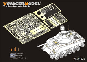 Maquette Voyager PE351023 WWII US M4A3 (76) en version de base avec réservoir central pour MENG TS-043 1/35