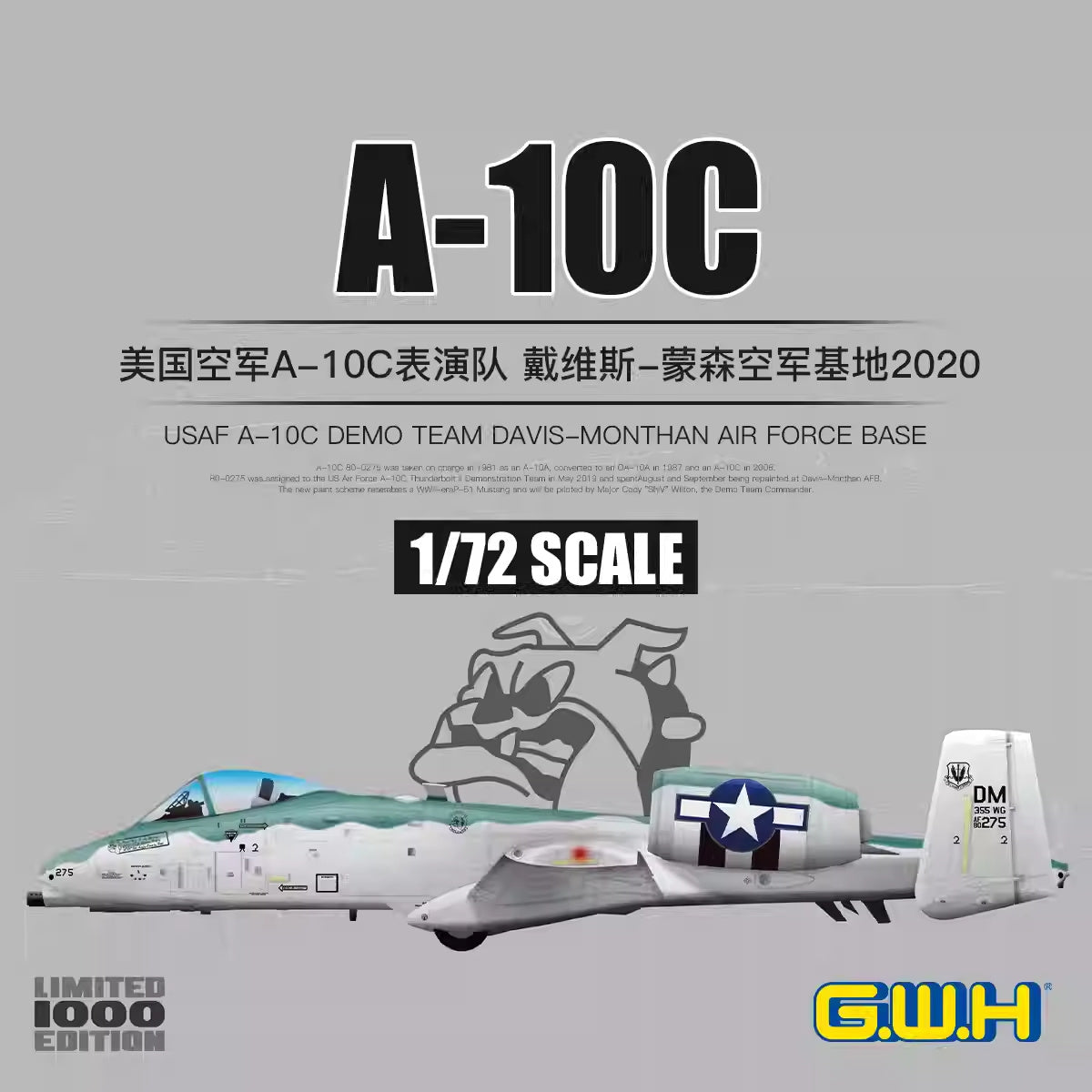 Great Wall Hobby S7211 USAF A-10C Demo Team DAVIS-MONTHAN Air Force Base 2020 Limited Edition 1/72