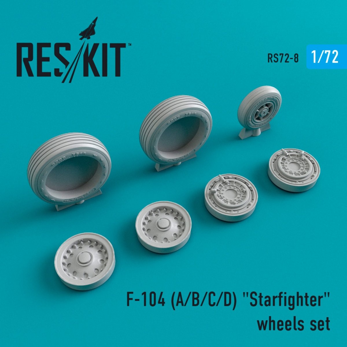 RESKIT RS72-0008 F-104 (A,B,C,D) "STARFIGHTER" WHEELS SET 1/72