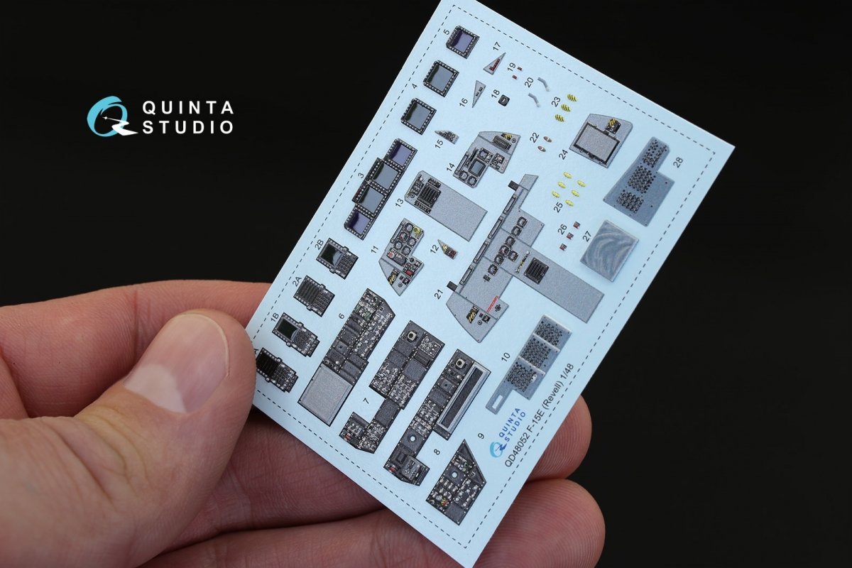 Quinta Studio QD48052 F-15E 3D-Printed &amp;amp; coloured Interior on decal paper (for Revell kit) 1/48 – immagine 3