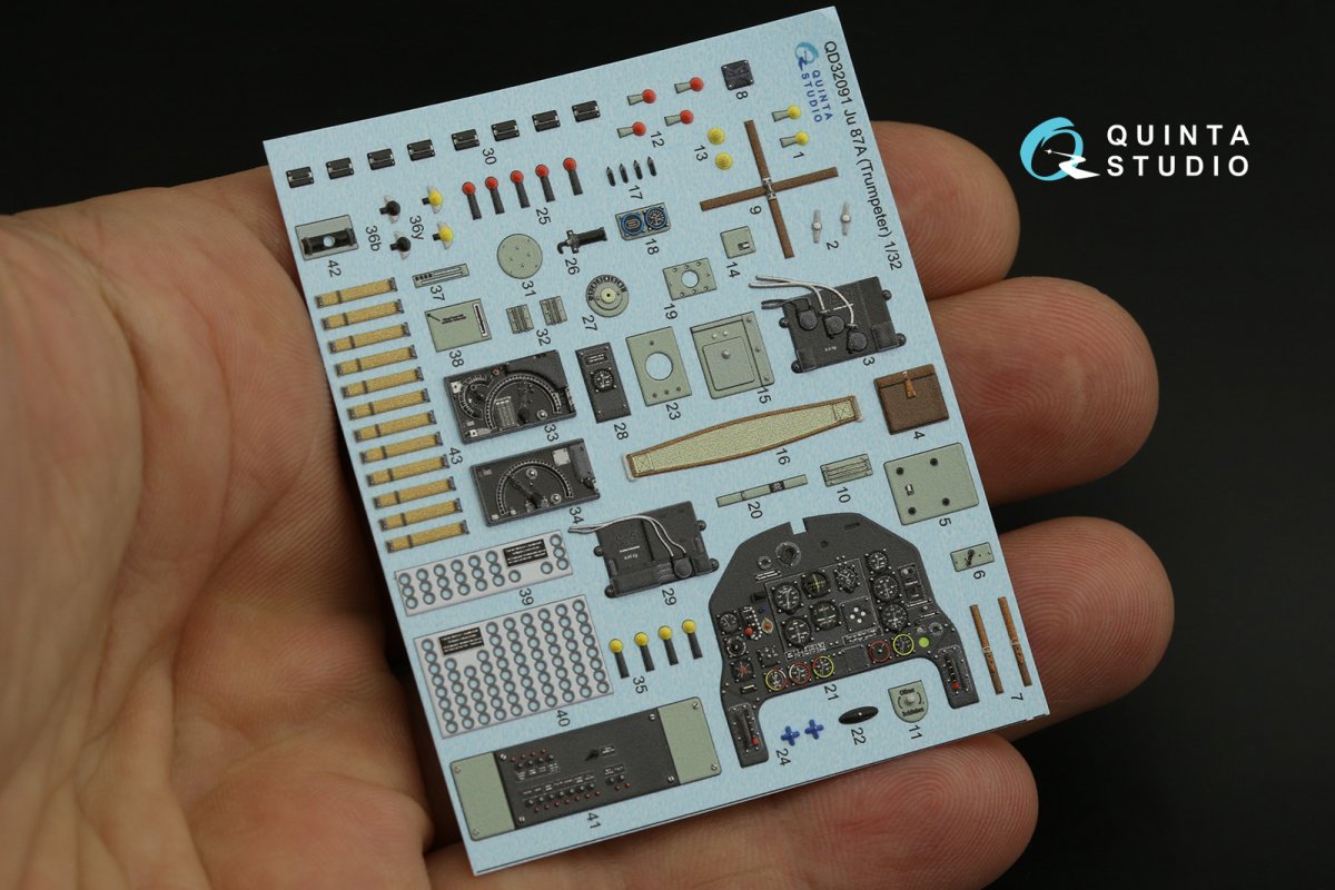 Quinta Studio QD32091 Ju 87A 3D-Printed &amp;amp; coloured Interior on decal paper (Trumpeter) 1/32 – Bild 3