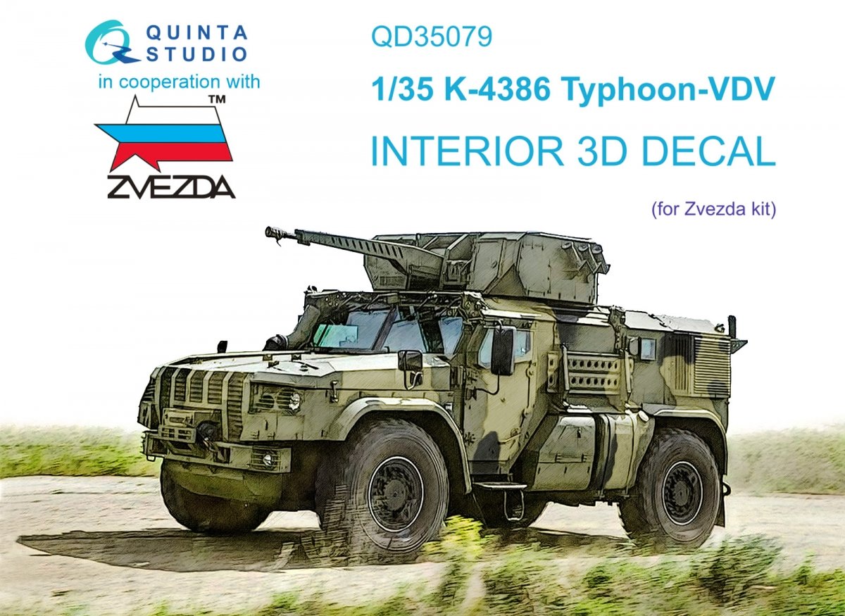 Quinta Studio QD35079 K-4386 Typhoon VDV 3D-Printed &amp; colored Interior on decal paper (Zvezda) 1/35