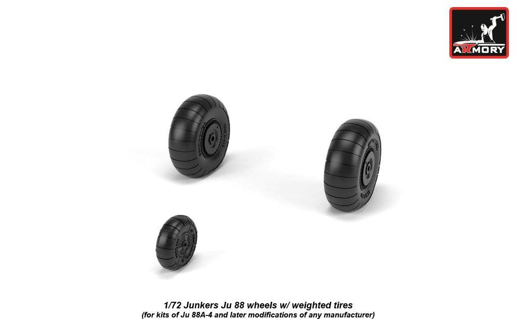 Armory Models AW72202 Junkers Ju 88 late wheels w/ weighted tires 1/72 – immagine 4