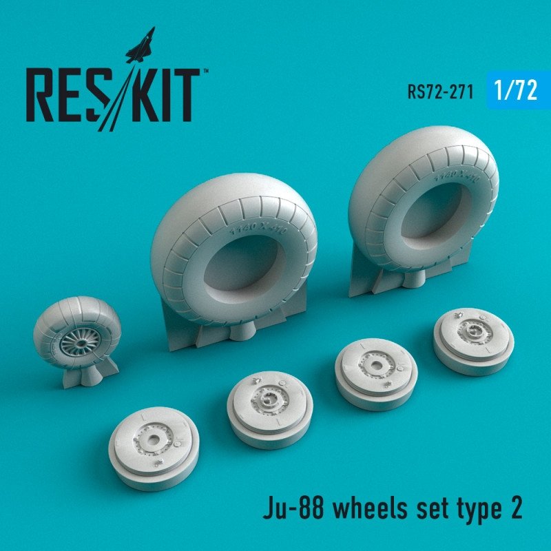 RESKIT RS72-0271 Jeu de roues Ju-88 type 2 1/72