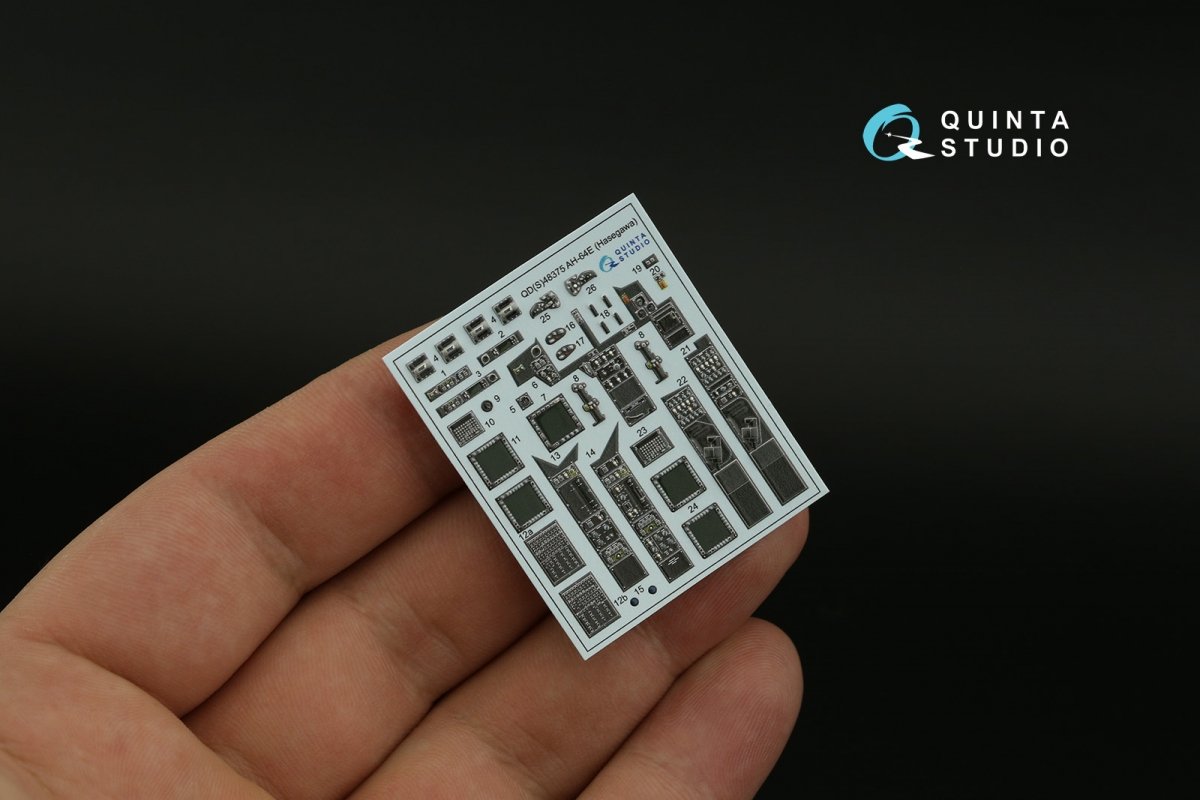 Quinta Studio QDS-48375 AH-64E 3D-Printed &amp;amp; coloured Interior on decal paper (Hasegawa) (Small version) 1/48 – imagen 3