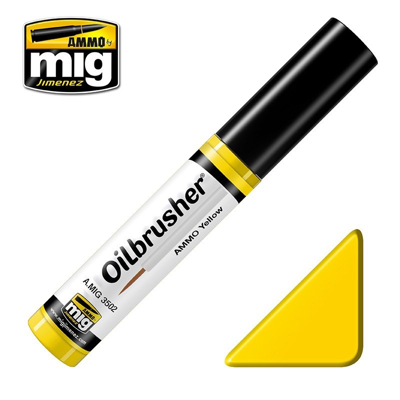 AMMO de Mig Jimenez 3502 Oilbrusher AMMO JAUNE - peinture à l'huile au pinceau 