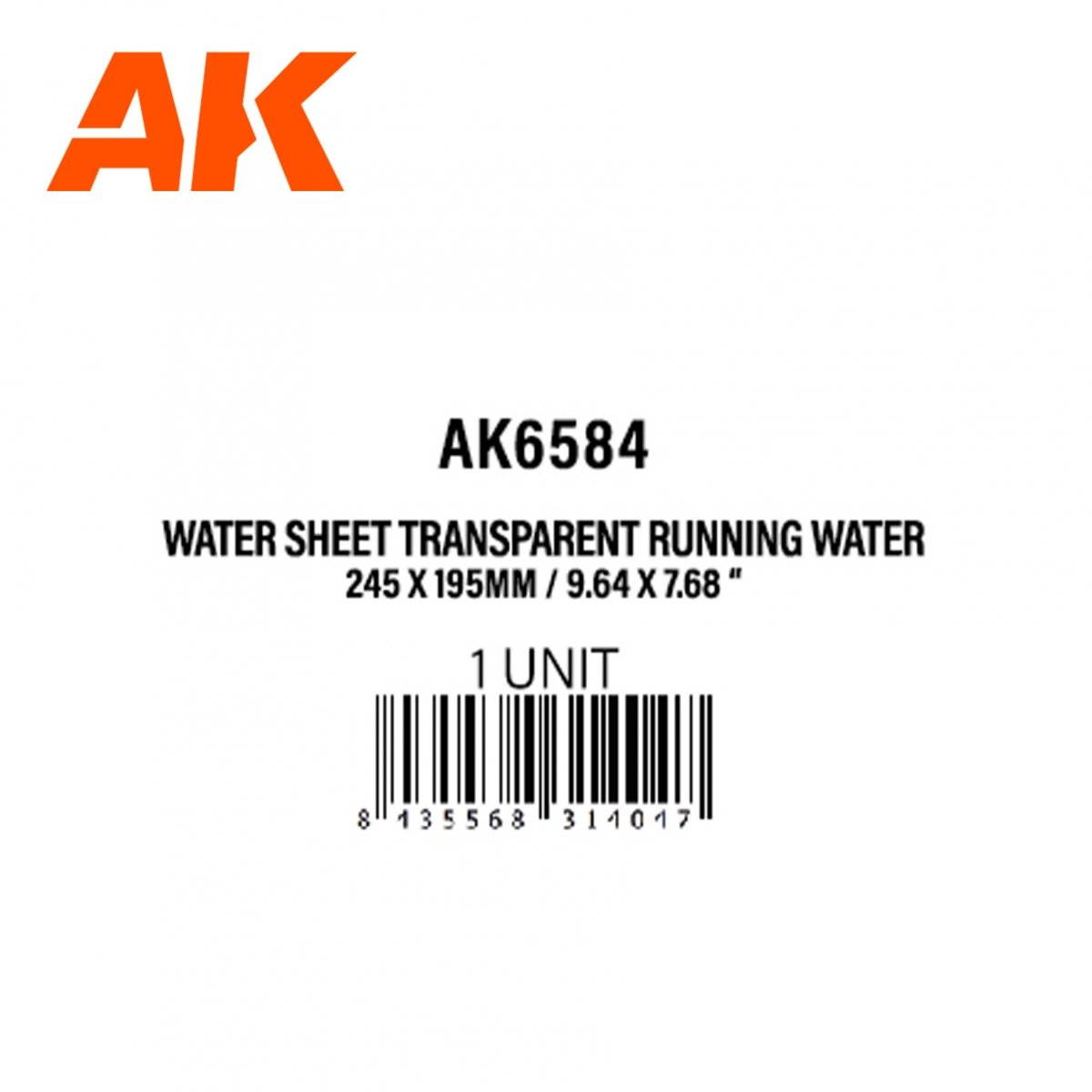 AK Interactive AK6584 FEUILLE D&amp;#39;EAU TRANSPARENTE EAU COURANTE 245 X 195MM / 9,64 X 7,68 “ – FEUILLE ACRYLIQUE TEXTURÉE – 1 UNITÉ – image 3