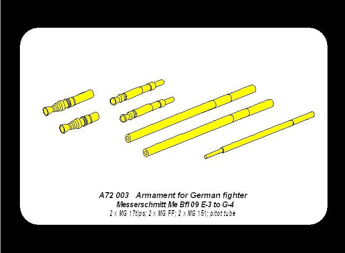 Aber A72 003 Armament for German fighter Me 109E-3 to G-4 1/72 – Bild 8