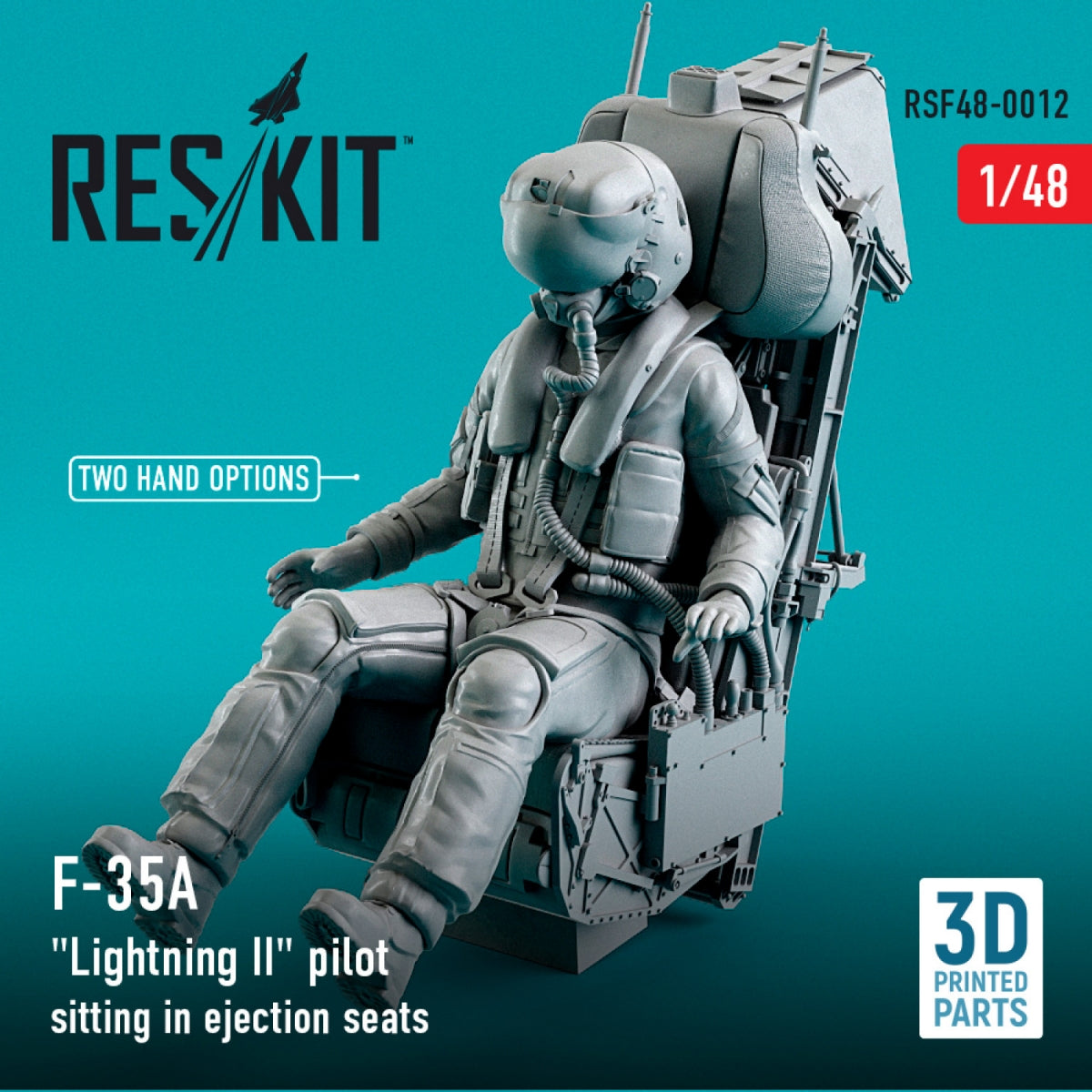 RESKIT RSF48-0012 F-35A "LIGHTNING II" PILOT SITTING IN LATE MODIFICATION EJECTION SEATS (TYPE 1) (3D PRINTED) 1/48