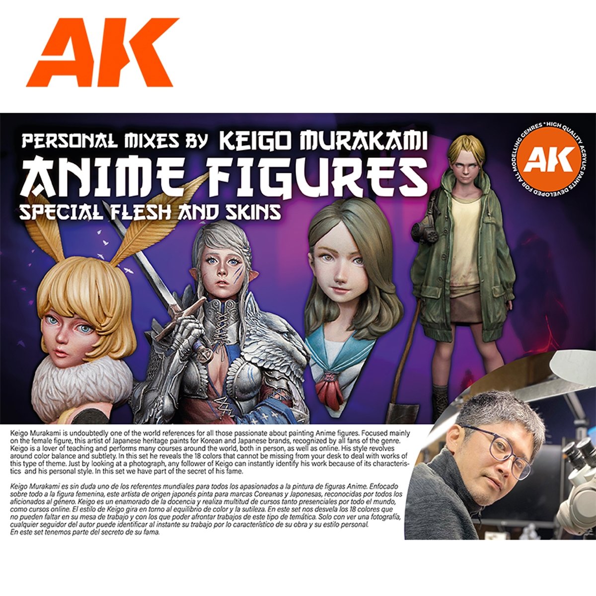 AK Interactive AK11765 SIGNATURE SET – KEIGO MURAKAMI PERSONAL MIXES – ANIME FIGURES PAINT SET 18x17 ml – immagine 4