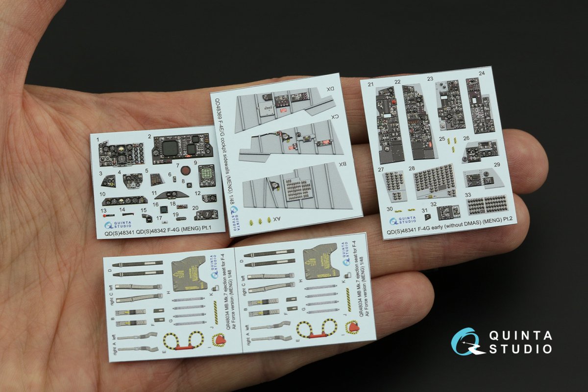 Quinta Studio QD48341 F-4G early 3D-Printed &amp;amp; coloured Interior on decal paper (Meng) 1/48 – immagine 4