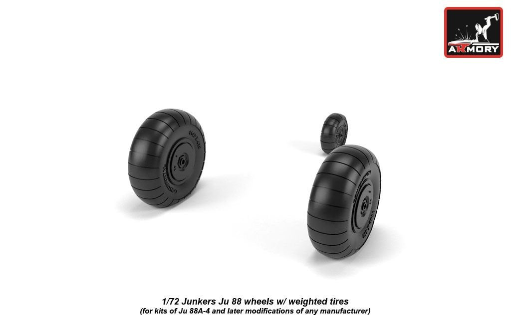 Armory Models AW72202 Junkers Ju 88 late wheels w/ weighted tires 1/72 – immagine 2