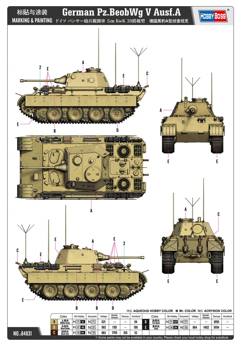 Hobby Boss 84831 German PzBeobWg V Ausf.A 1/48 – Bild 4