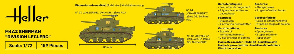 Heller 79894 M4A2 Sherman Division Leclerc deco.FR 1/72 – image 6