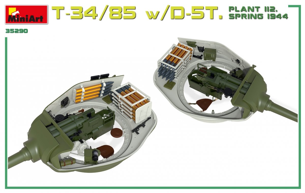 Miniart 35290 T-34/85 w/D-5T. PLANT 112. SPRING 1944. INTERIOR KIT 1/35 – Bild 11