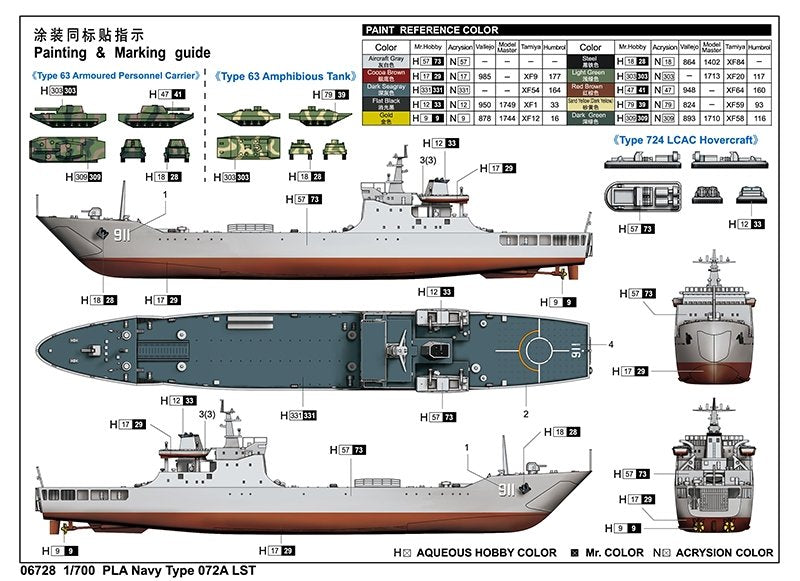Trumpeter 06728 PLA Navy Type 072A LST 1/700 – imagen 3