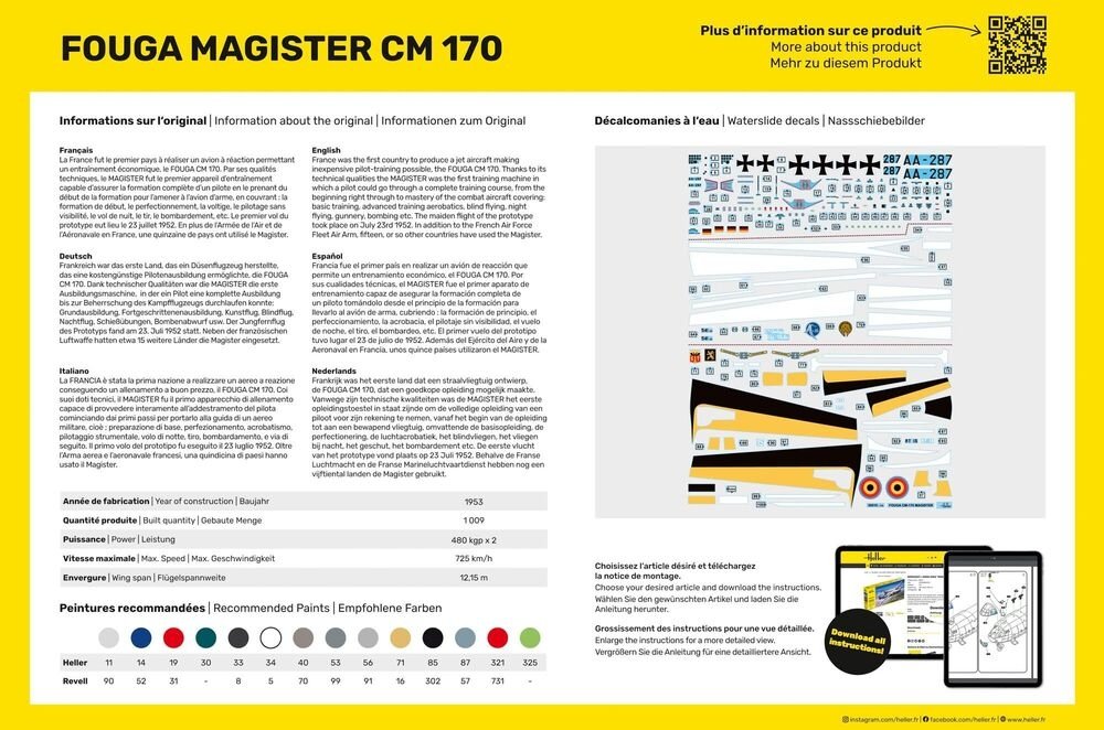 Heller Heller 30510 Fouga Magister CM 170 1/48 – imagen 5