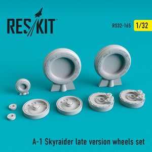 RESKIT RS32-0165 A-1 &amp;quot;SKYRAIDER&amp;quot; (LATE VERSION) WHEELS SET 1/32