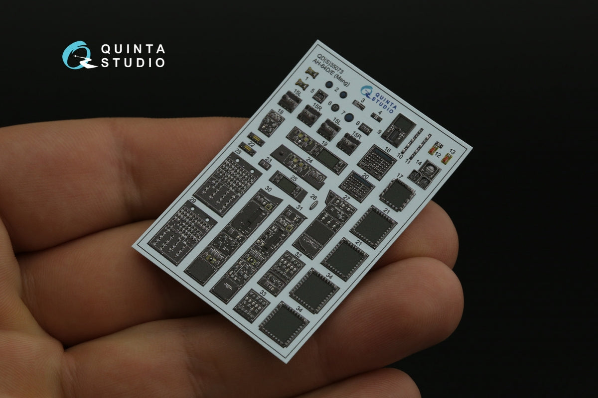 Quinta Studio QD35073 AH-64D/E 3D-Printed &amp;amp; coloured Interior on decal paper (Meng) 1/35 – imagen 6