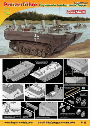 Dragon 7489 Panzerfahre Gepanzerte Landwasserschlepper Prototype N 1/72 – immagine 2