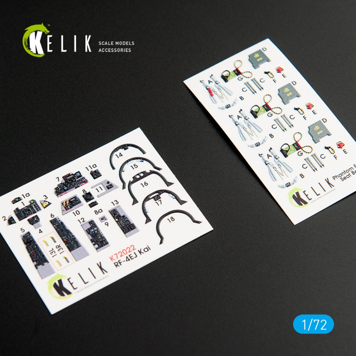 Kelik K72022 RF-4EJ "Phantom II" interior 3D decals for Fine Molds kit 1/72