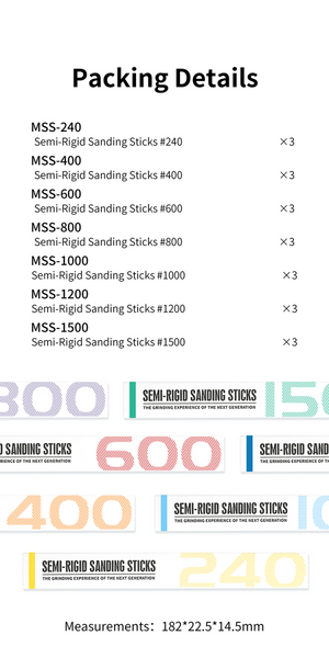 DSPIAE MSS-1500 Semi-Rigid Sanding Sticks #1500 x 3 PCS / pilnik elastyczny - ścierny – immagine 6