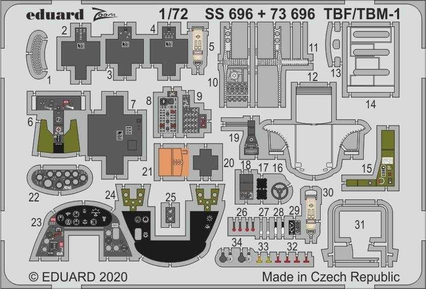 Eduard SS696 TBF/TBM-1 Avenger 1/72 HASEGAWA