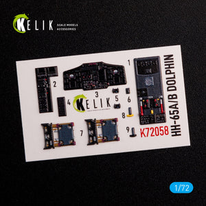 KELIK K72058 HH-65A/B Dolphin interior 3D decals for Dream Model kit 1/72 – Bild 3
