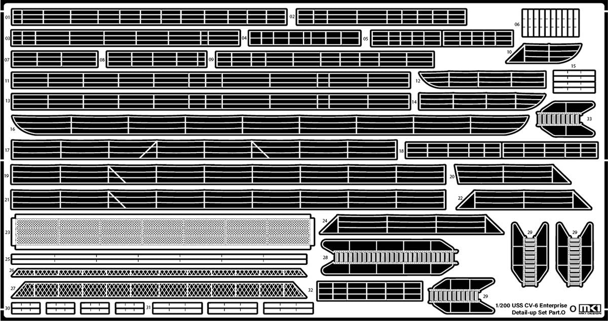 MK1 Design MD-20021 US Navy Aircraft Carrier CV-6 Enterprise Detail Up Parts Dx for Trumpeter 1/200 – imagen 52