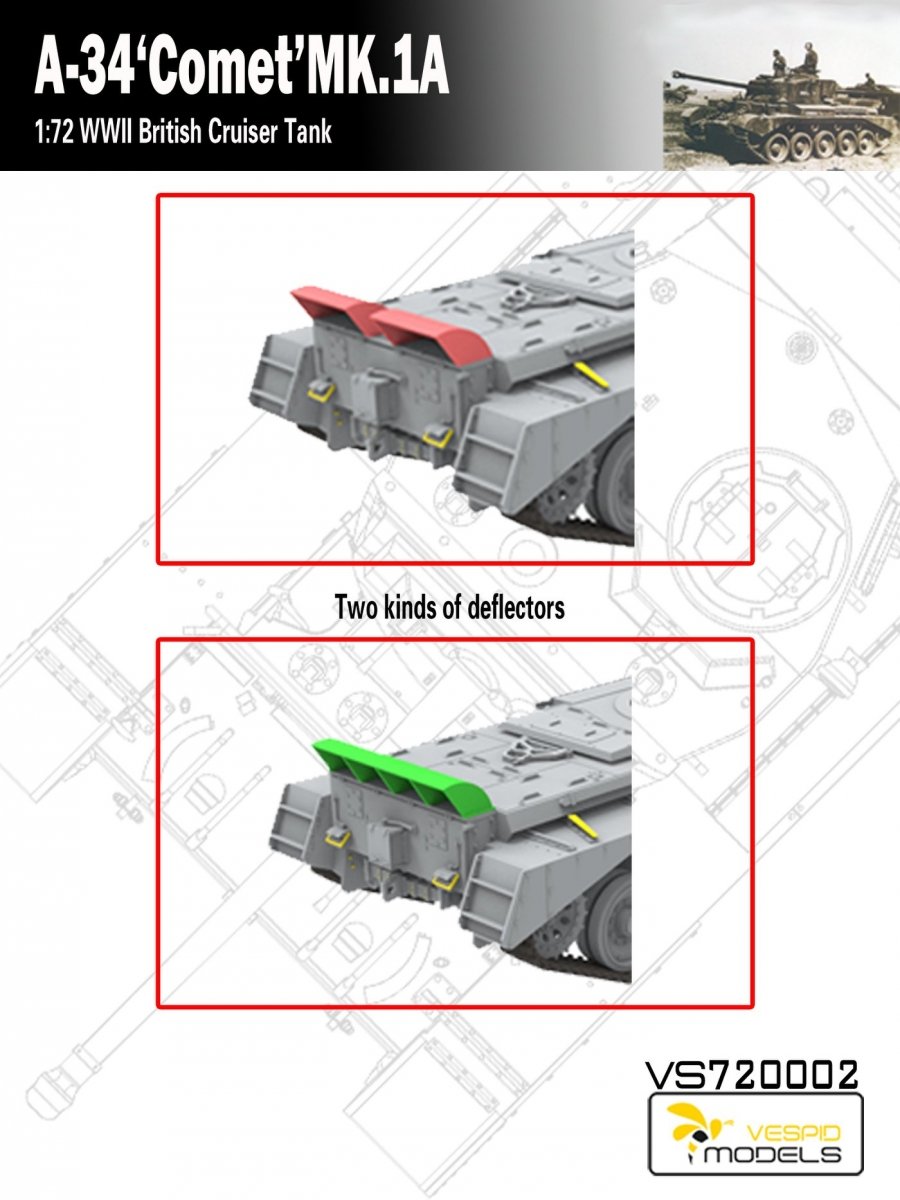 Vespid Models VS720002 A-34 &amp;#39;Comet&amp;#39; MK.1A British Cruiser Tank 1/72 – imagen 2