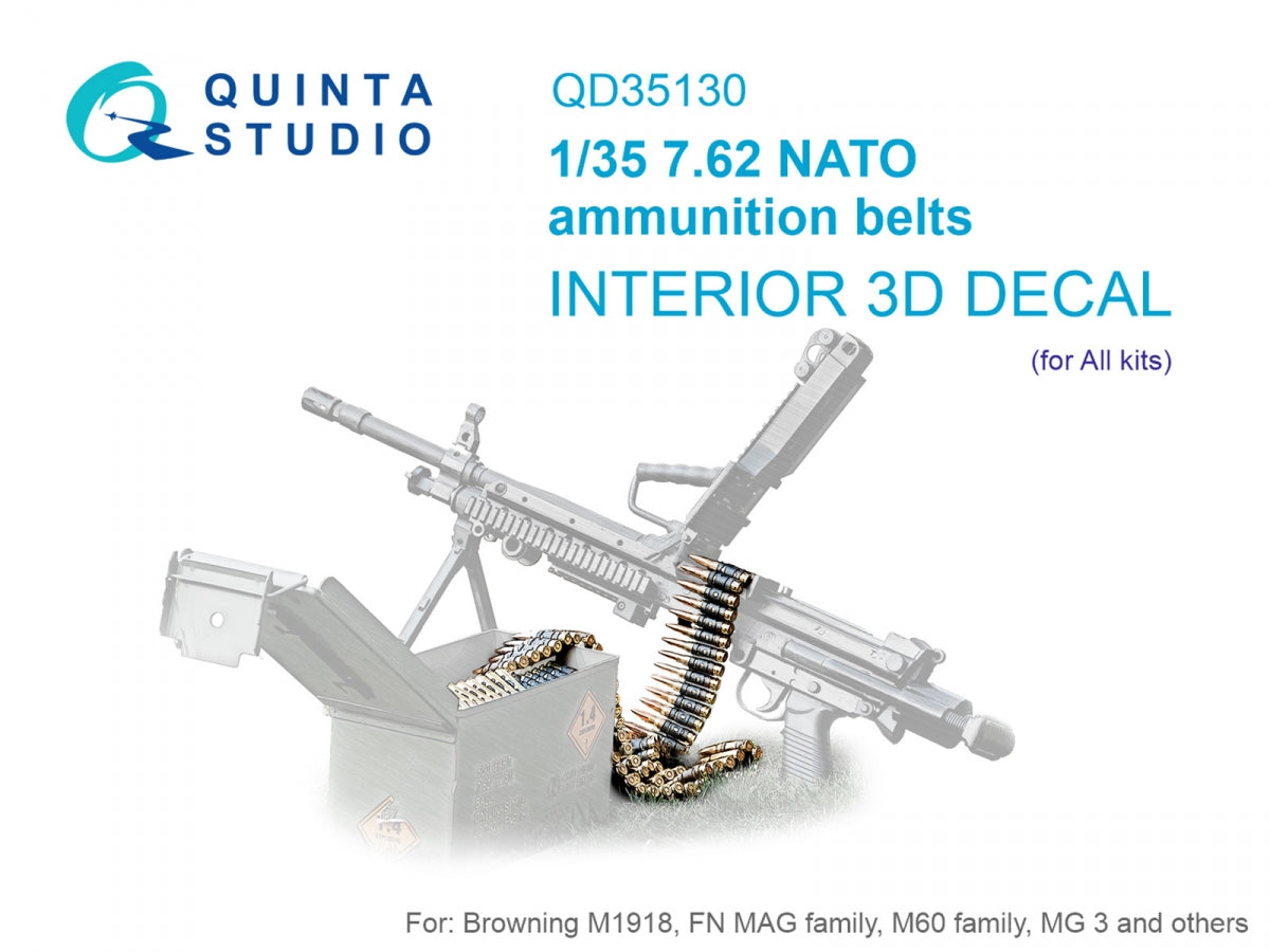 Quinta Studio QD35130 NATO 7.62 ammunition belts (All kits) 1/35