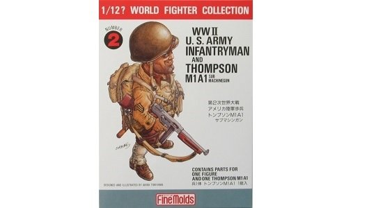 FineMolds FT2 Fantassin américain de la Seconde Guerre mondiale, armé d'une mitraillette Thompson M1A1, échelle 1/12