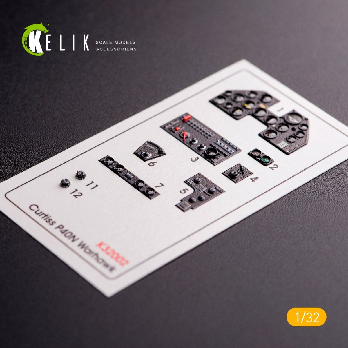 KELIK K32002 P40-N INTERIOR 3D DECALS FOR TRUMPETER KIT 1/32 – immagine 2