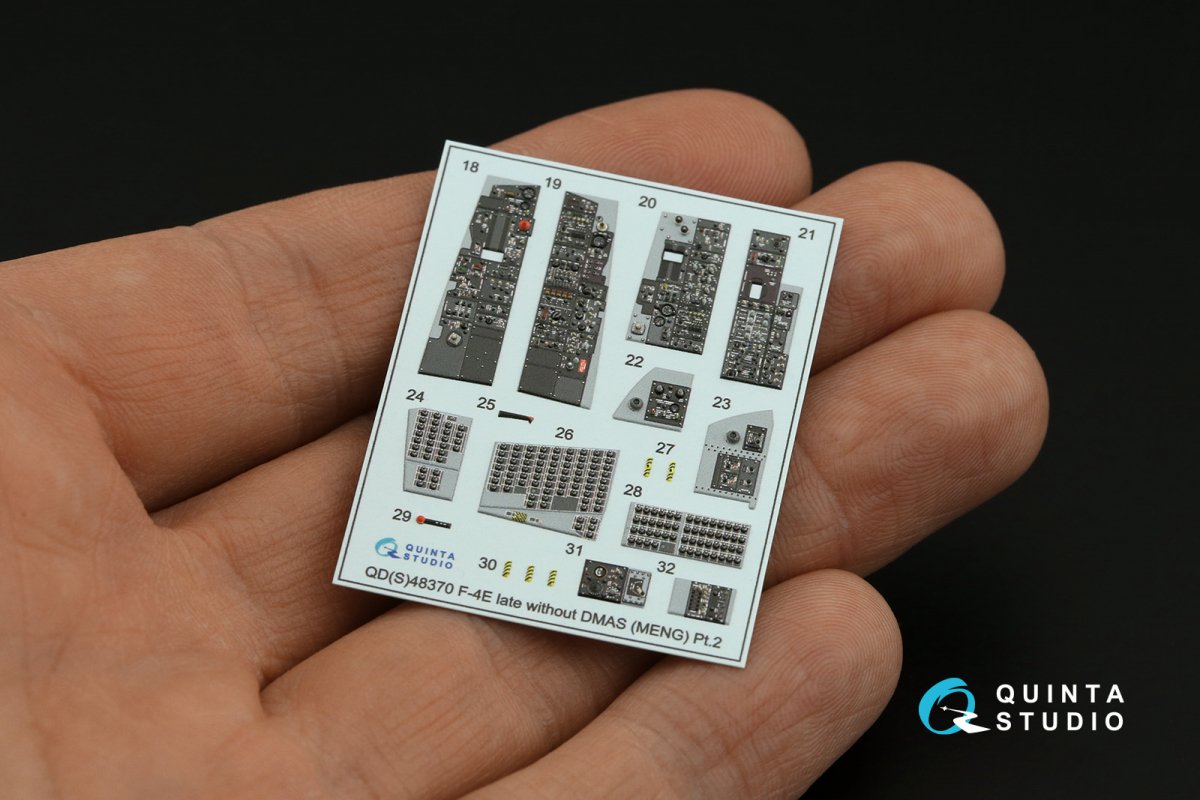 Quinta Studio QDS-48370 F-4E late without DMAS 3D-Printed &amp;amp; coloured Interior on decal paper (Meng) (Small version) 1/48 – imagen 4