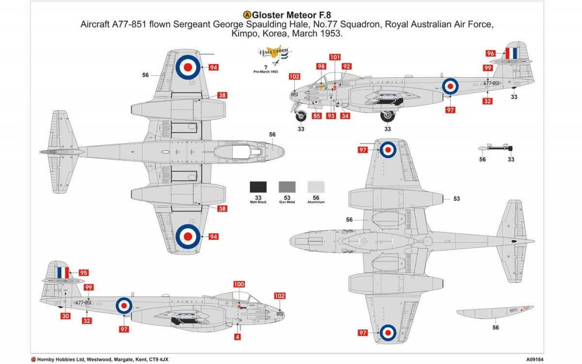 Airfix 09184 Gloster Meteor F8 Korean War 1/48 – immagine 5
