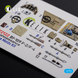 KELIK K72122 BF109-F2/F4 reconnaissance interior 3D decals for Fine Molds kit 1/72 – imagen 2