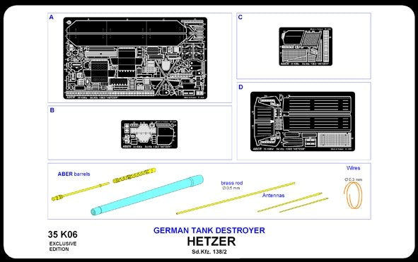 Aber 35K06 German tank destroyer Sd. Kfz. 138/2 Hetzer 1/35 – imagen 7