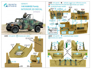 Quinta Studio QD48310 HUMVEE family 3D-Printed &amp;amp; coloured Interior on decal paper (Tamiya) 1/48 – immagine 7