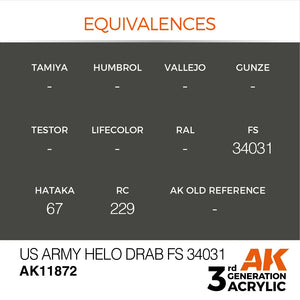 AK Interactive AK11872 US ARMY HELO DRAB FS 34031 – AIR 17 ml – imagen 3
