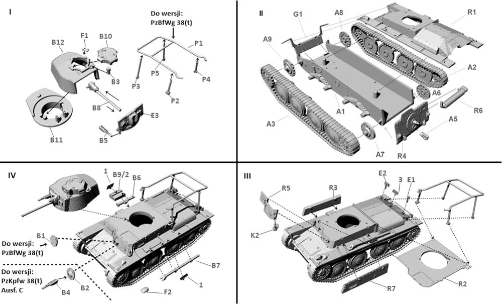 First to Fight First To Fight PL091 German Light Tank Pzkpfw 38(t) Ausf. C / Panzerbefehlswagen (Pzbfwg) 38(t) 1/72 – image 2