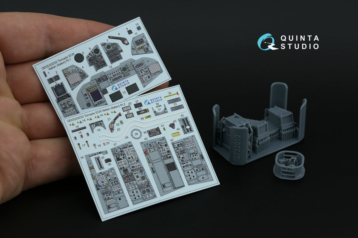 Quinta Studio QD+32232 Tornado ECR Italian 3D-Printed &amp;amp; coloured Interior on decal paper (Italeri) (with 3D-printed resin parts) 1/32 – imagen 2