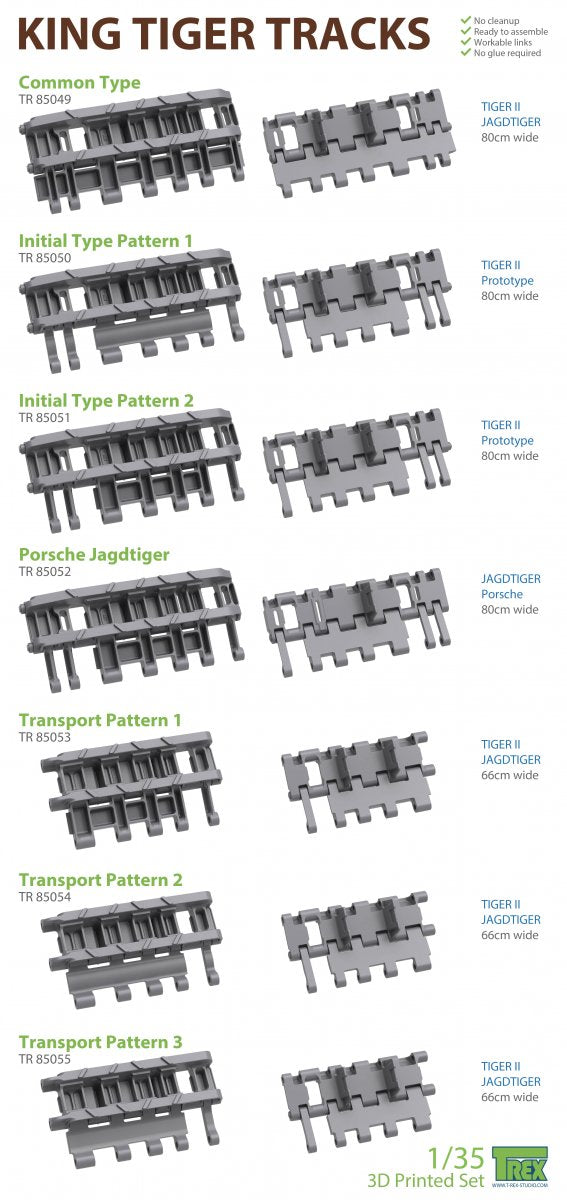 T-Rex Studio TR85053 King Tiger Transport Tracks Pattern 1 1/35 – Bild 5