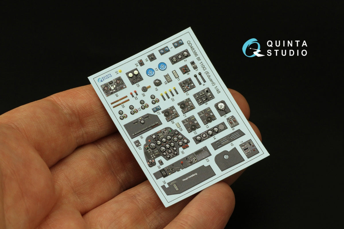 Quinta Studio QD48386 BF 110G 3D-Printed &amp;amp; coloured Interior on decal paper (Eduard) 1/48 – imagen 3
